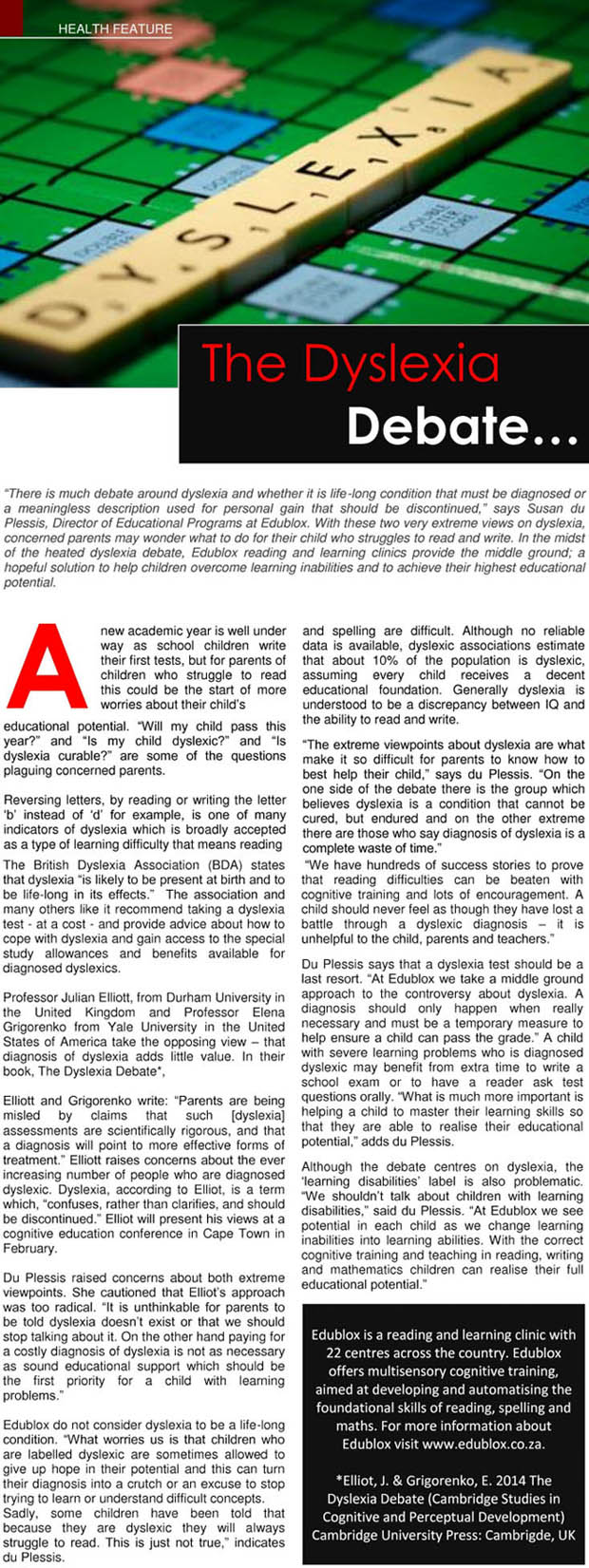 The Dyslexia Debate
